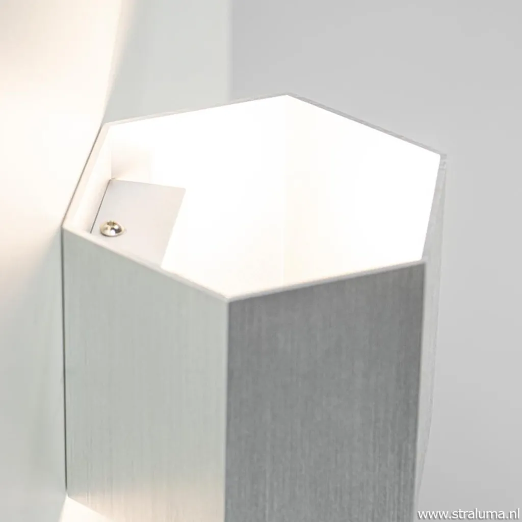 Straluma Aluminium wandlamp 6-hoek up+down> Halverlichting|Wandlampen