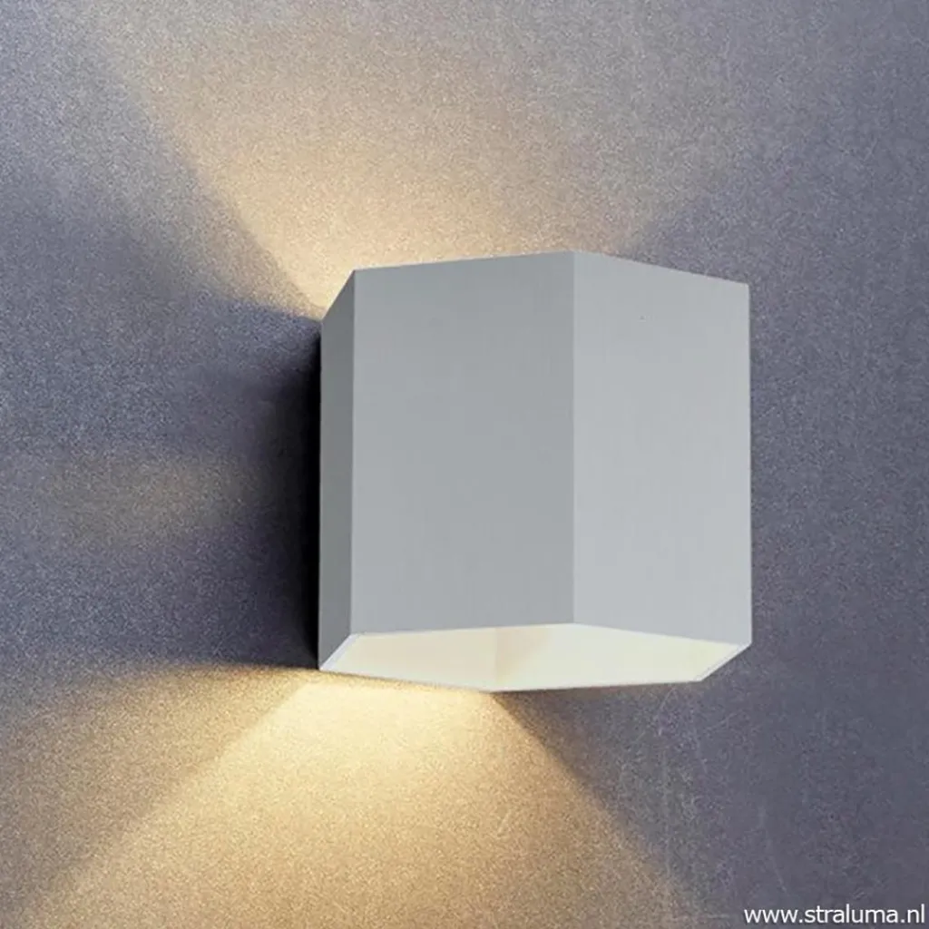 Straluma Aluminium wandlamp 6-hoek up+down> Halverlichting|Wandlampen