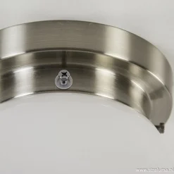 Straluma Art Deco plafondlamp staal met wit gl.></noscript> Plafonnières|Woonkamerlampen