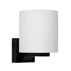 Straluma Badkamerwandlamp zwart met opaal glazen kap> Badkamerverlichting|Wandlampen