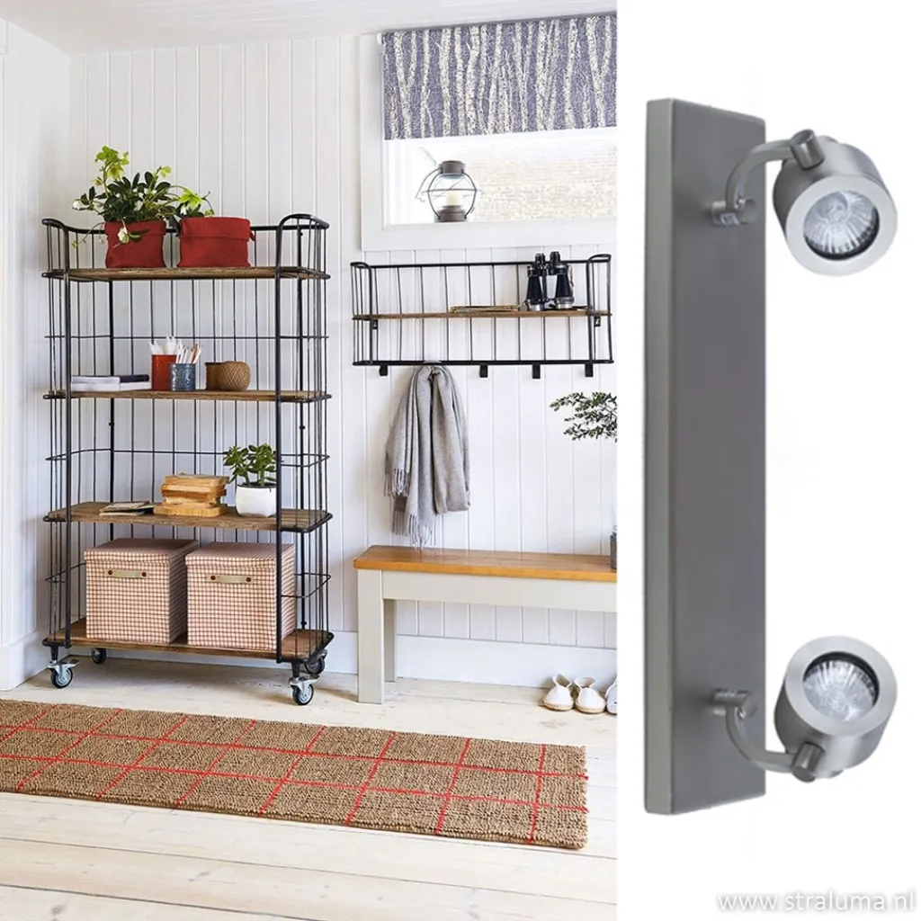 Straluma Balkspot 2-lichts nikkel mat gu10> Opbouwspots|Woonkamerlampen