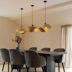 Straluma Bamboe hanglamp schelp 50 cm></noscript> Keukenverlichting|Eetkamerverlichting