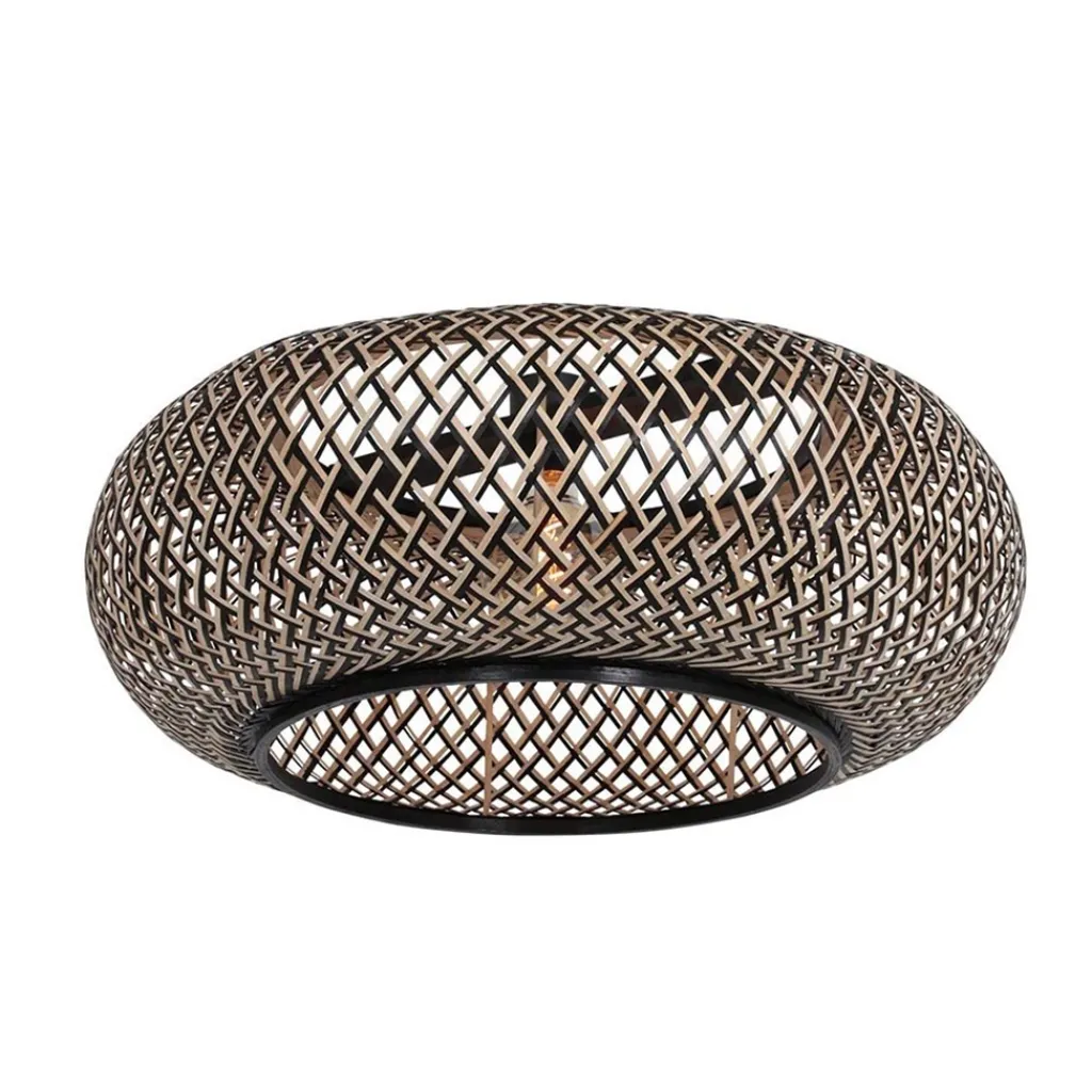 Straluma Bamboe kap rond 60x25 cm exclusief booglamp> Woonkamerlampen|Lampenkappen