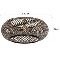 Straluma Bamboe kap rond 60x25 cm exclusief booglamp><noscript><img width=