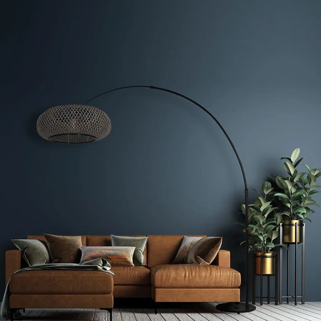 Straluma Bamboe kap rond 60x25 cm exclusief booglamp> Woonkamerlampen|Lampenkappen