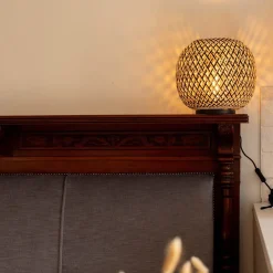 Straluma Bamboe tafellamp naturel met zwart><noscript><img width=