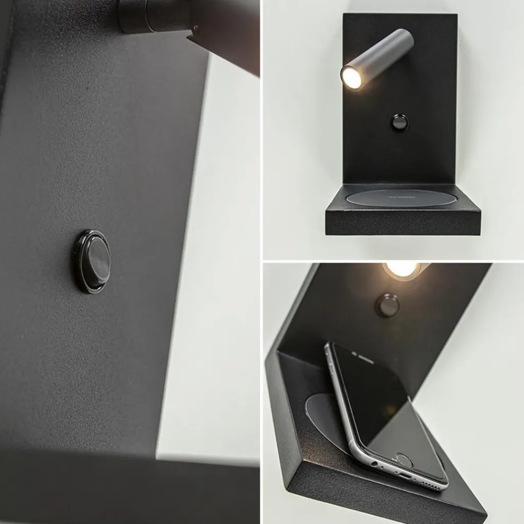 Straluma Bedlamp leesspot zwart incl. fast charger> Wandlampen|Bedlampjes