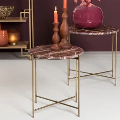 Straluma Bijzettafel Delon set van 2 marrmer roze/goud></noscript> Light and Living|Bijzettafels