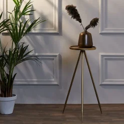 Straluma Bijzettafel Envira antiek goud Ø30x80.5 cm></noscript> Light and Living|Bijzettafels