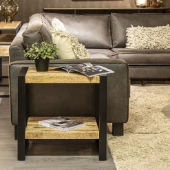 Straluma Bijzettafel 2-laags mango hout naturel></noscript> Bijzettafels