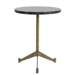 Straluma Bijzettafel Lomelo zwart marmer met antiek brons> Light and Living|Bijzettafels