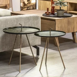 Straluma Bijzettafel Saphire groen met brons 39 cm></noscript> Bijzettafels