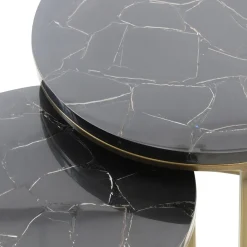 Straluma Bijzettafel Sobrina set van 2 zwart/antiek brons></noscript> Light and Living|Bijzettafels