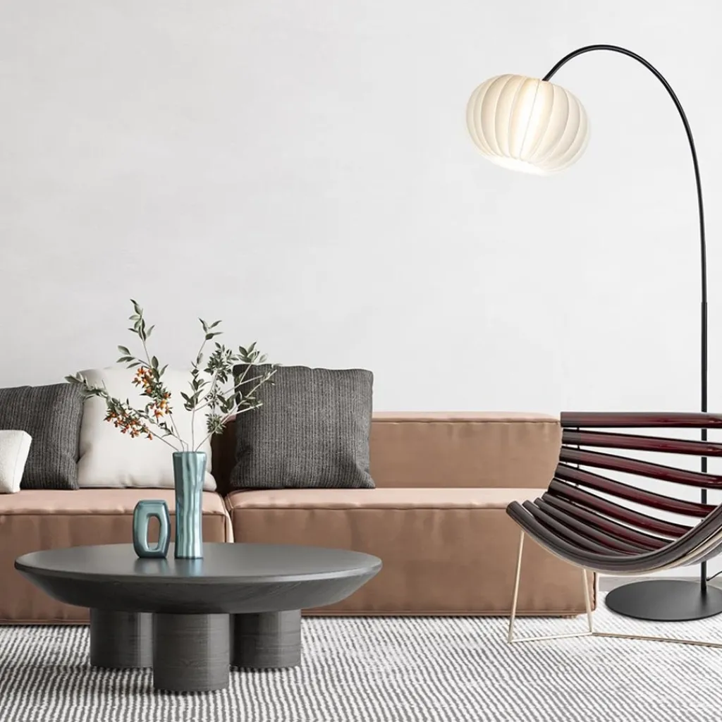 Straluma Booglamp Arena zwart/kap wit> Vloerlampen|Booglampen