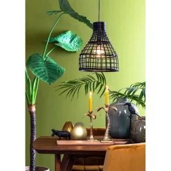 Straluma Botanische hanglamp Puerto rotan mat zwart><noscript><img width=