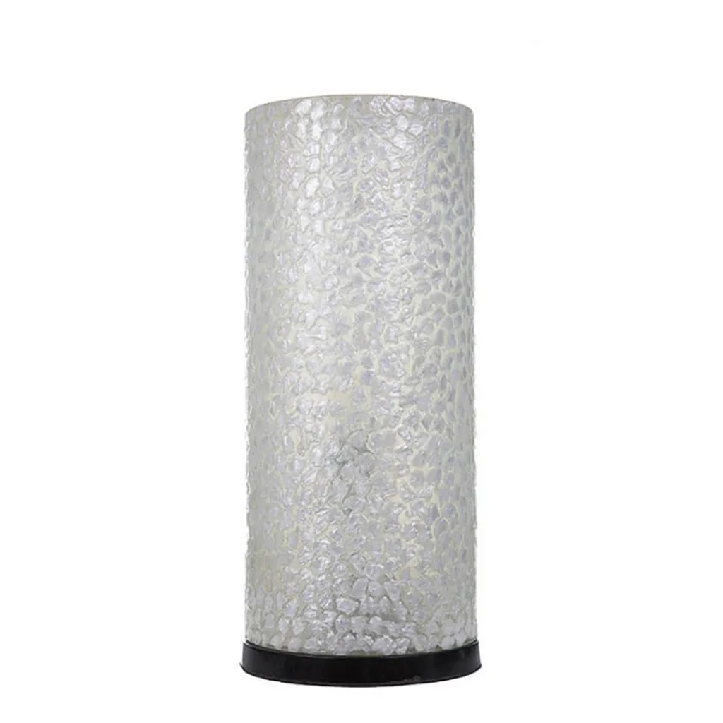 Straluma Botanische tafellamp cilinder met capiz schelpen wit> Tafellampen|Schelpenlampen