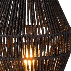 Straluma Botanische tafellamp gevlochten papier zwart><noscript><img width=