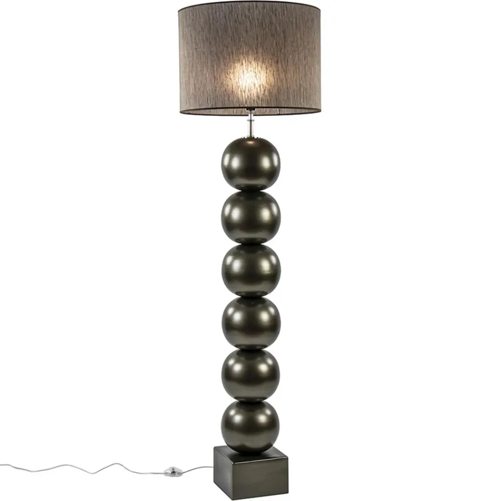 Straluma Brons/bruine vloerlamp inclusief ronde kap 50 cm> Vloerlampen|Schemerlampen