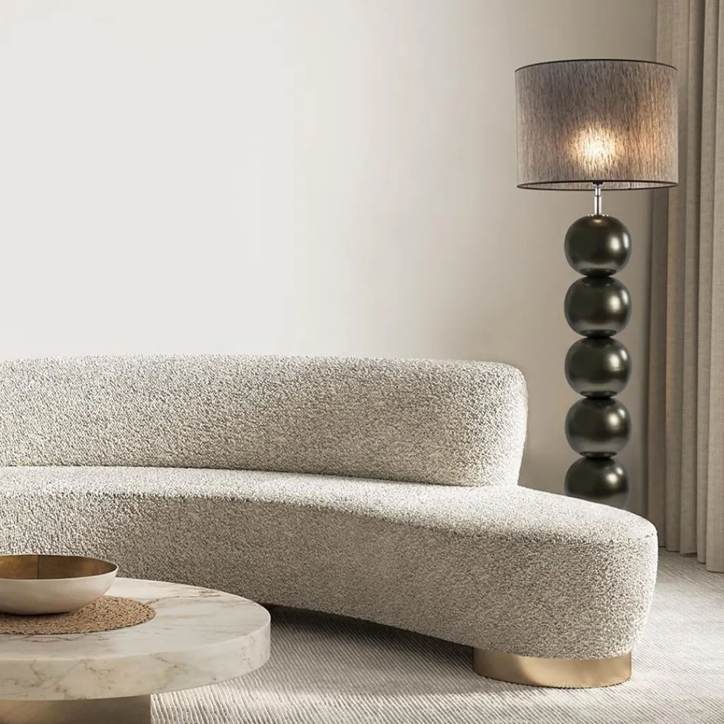 Straluma Brons/bruine vloerlamp inclusief ronde kap 50 cm> Vloerlampen|Schemerlampen