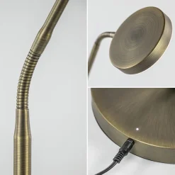 Straluma Bronzen leeslamp op accu inclusief dimbaar LED></noscript> Vloerlampen|Leeslampen