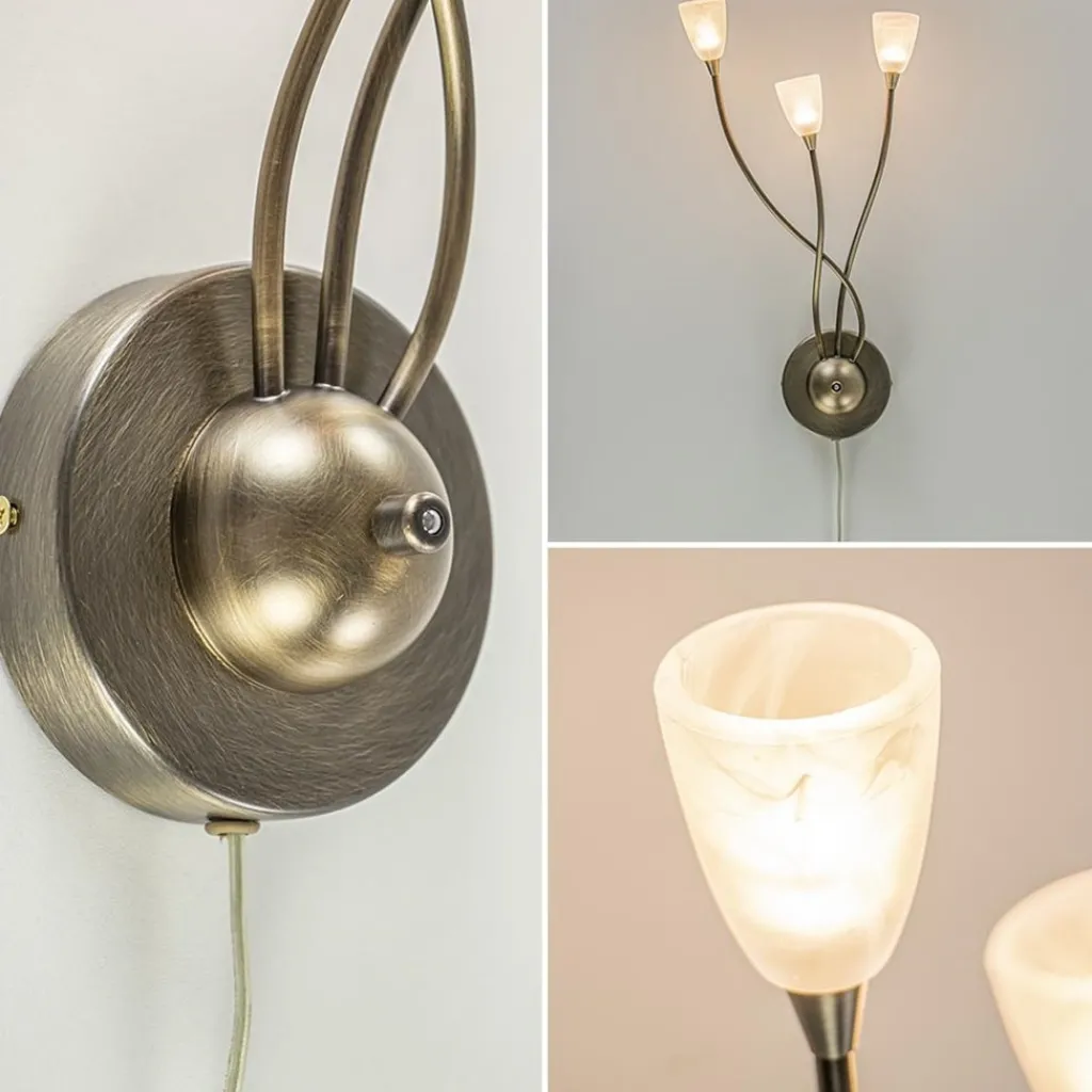 Straluma Bronzen wandlamp LED met wit glas dim to warm> Wandlampen|Halverlichting