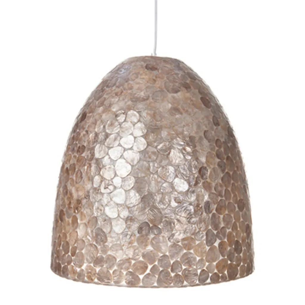 Straluma Bruin gouden hanglamp met capiz schelpen> Eettafellampen|Schelpenlampen