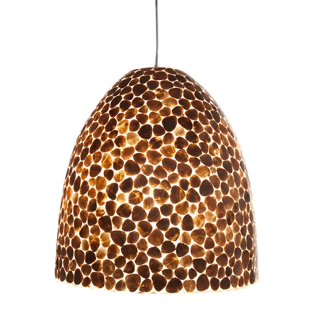 Straluma Bruin gouden hanglamp met capiz schelpen> Eettafellampen|Schelpenlampen