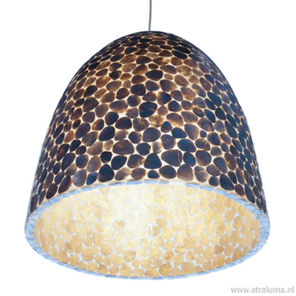 Straluma Bruin gouden hanglamp met capiz schelpen> Eettafellampen|Schelpenlampen