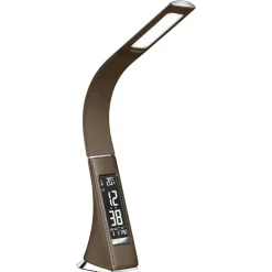 Straluma Bruine bureaulamp LED met klok en alarmfunctie> Tafellampen|Bedlampjes