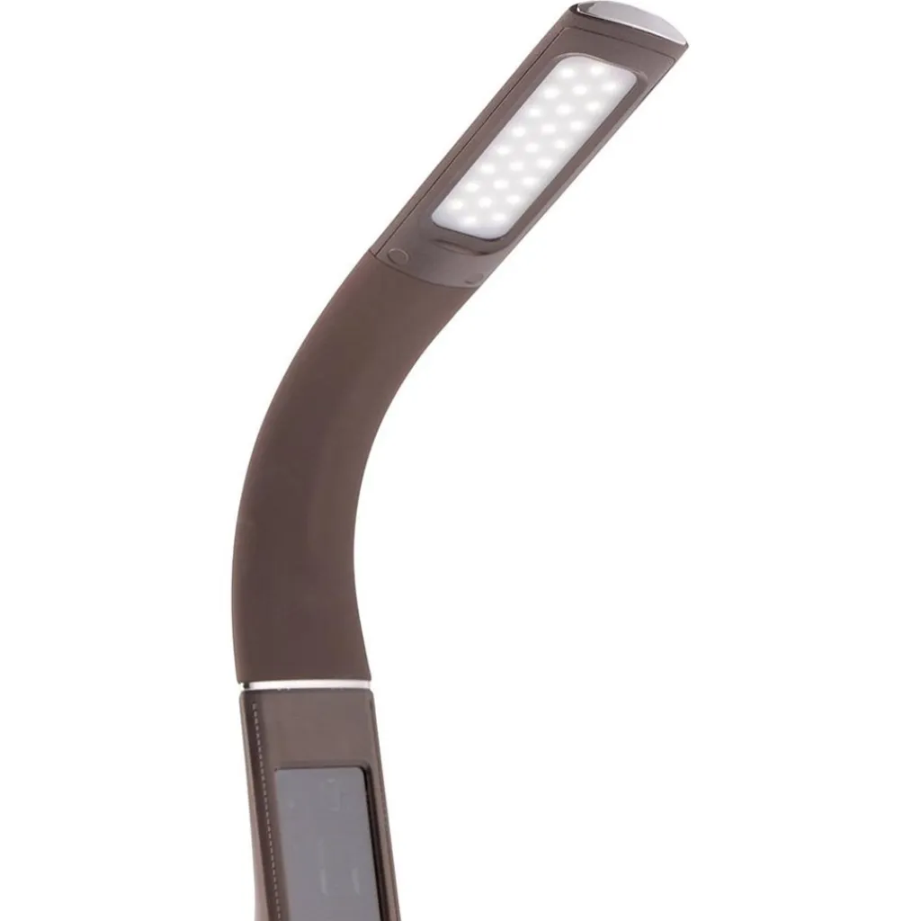 Straluma Bruine bureaulamp LED met klok en alarmfunctie> Tafellampen|Bedlampjes