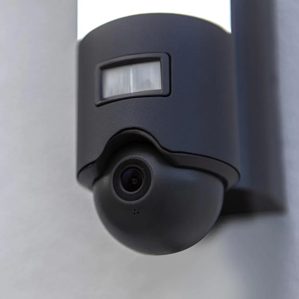 Straluma Buitenlamp cilinder donker grijs inclusief LED en camera> Wandlampen|Buitenlampen