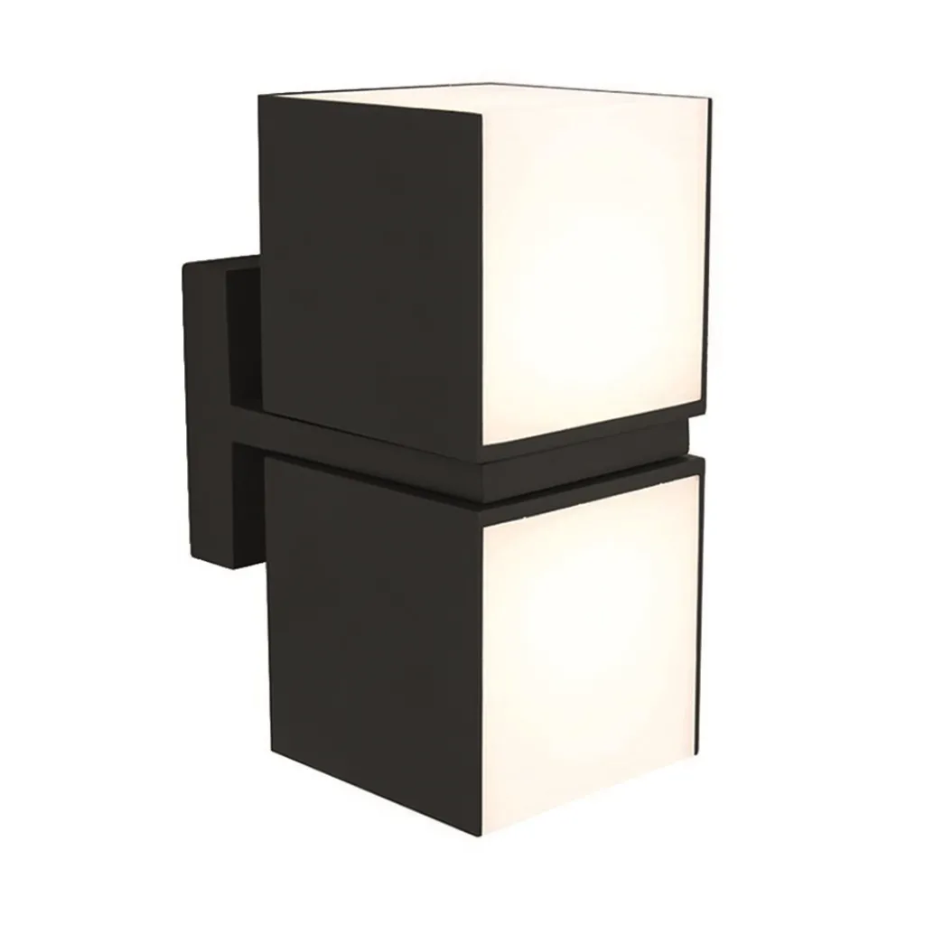 Straluma Buitenlamp Cuba double square zwart IP54> Wandlampen|Buitenlampen