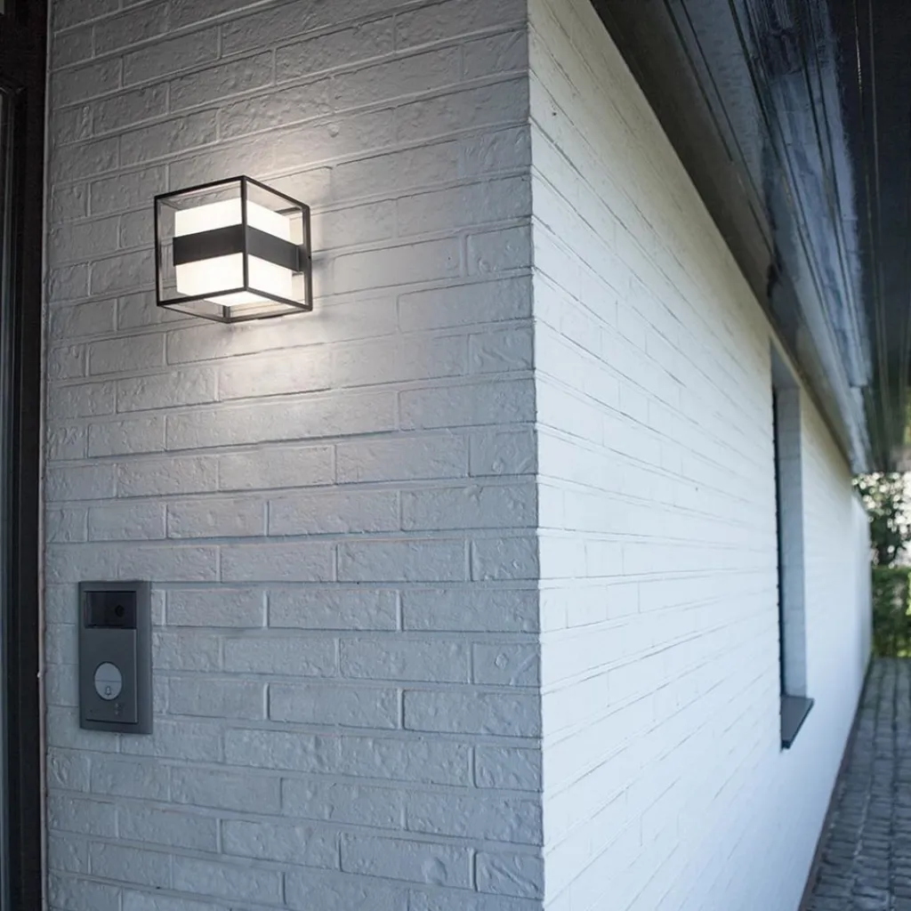 Straluma Buitenlamp kubus IP54 inclusief LED donker grijs> Buitenlampen|Wandlampen