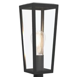 Straluma Buitenlamp lantaarn op voet zwart met helder glas> Buitenlampen|Moderne Verlichting