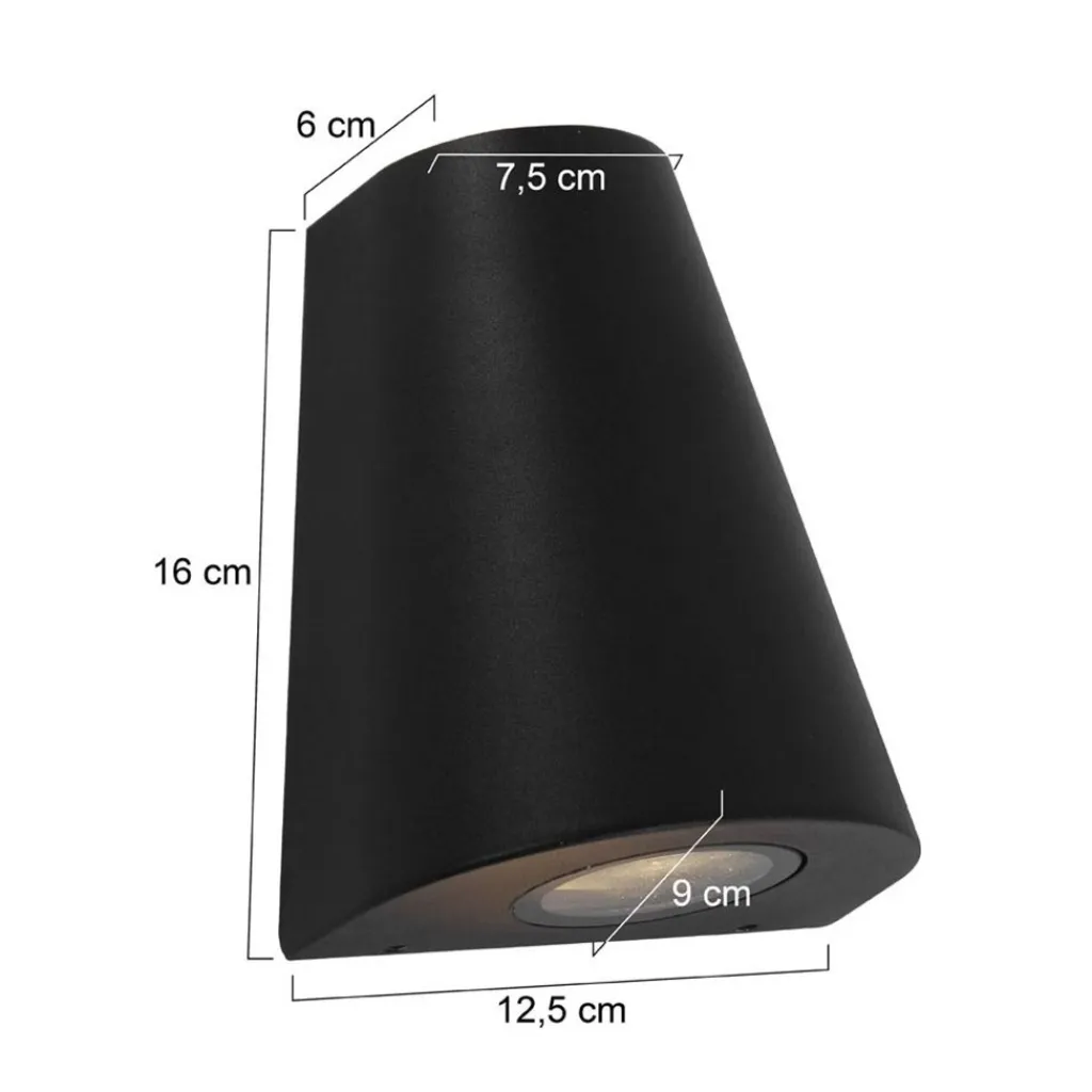 Straluma Buitenlamp Logan zwart 2xgu10 IP54> Wandlampen|Buitenlampen