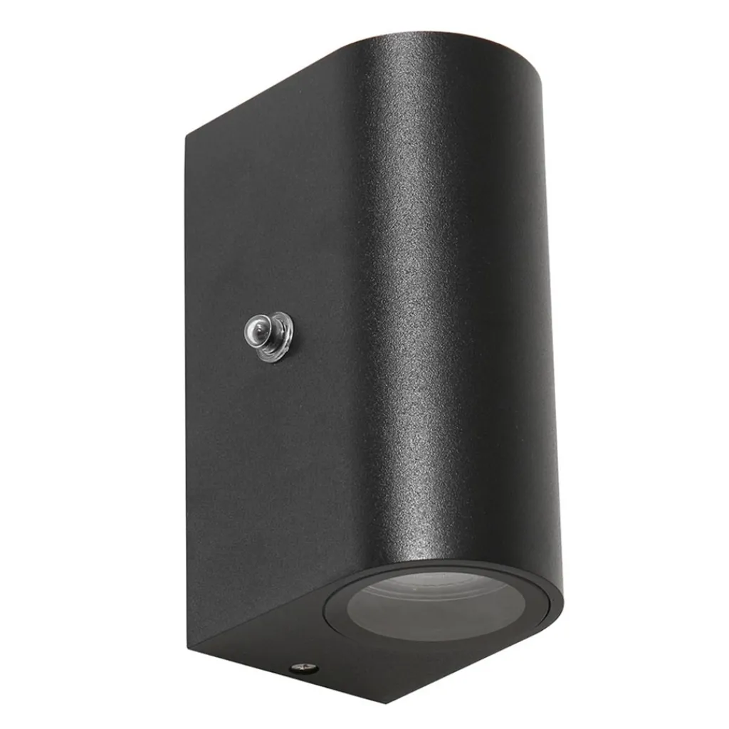 Straluma Buitenlamp Logan zwart+schemersensor IP44> Wandlampen|Buitenlampen