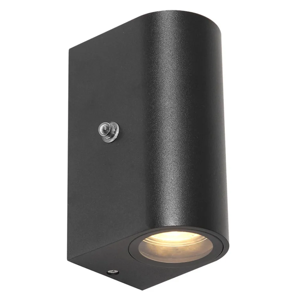 Straluma Buitenlamp Logan zwart+schemersensor IP44> Wandlampen|Buitenlampen