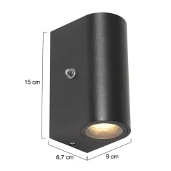 Straluma Buitenlamp Logan zwart+schemersensor IP44><noscript><img width=