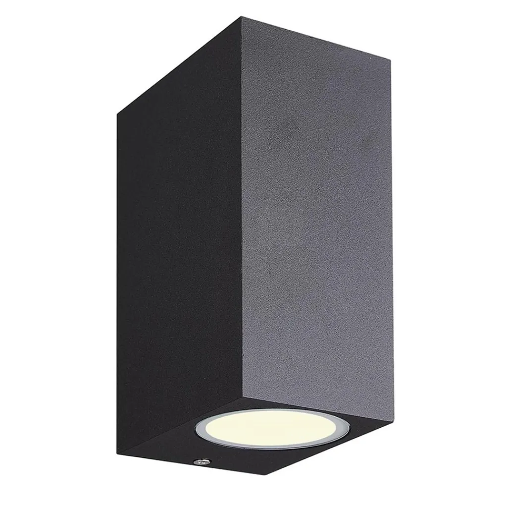 Straluma Buitenlamp rechthoek zwart up+down gu10 IP54> Wandlampen|Buitenlampen