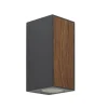 Straluma Buitenlamp up+down GU10 donker grijs/hout> Wandlampen|Buitenlampen