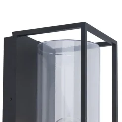 Straluma Buitenlantaarn rechthoek zwart/helder glas IP44><noscript><img width=