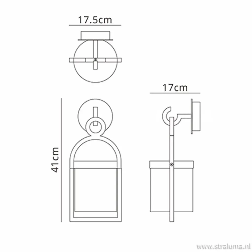 Straluma Buitenlantaarn-wandlamp antraciet IP54> Wandlampen|Buitenlampen