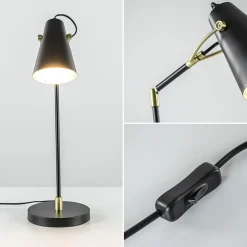 Straluma Bureaulamp Barre zwart/matgoud></noscript> Bureaulampen|Light and Living