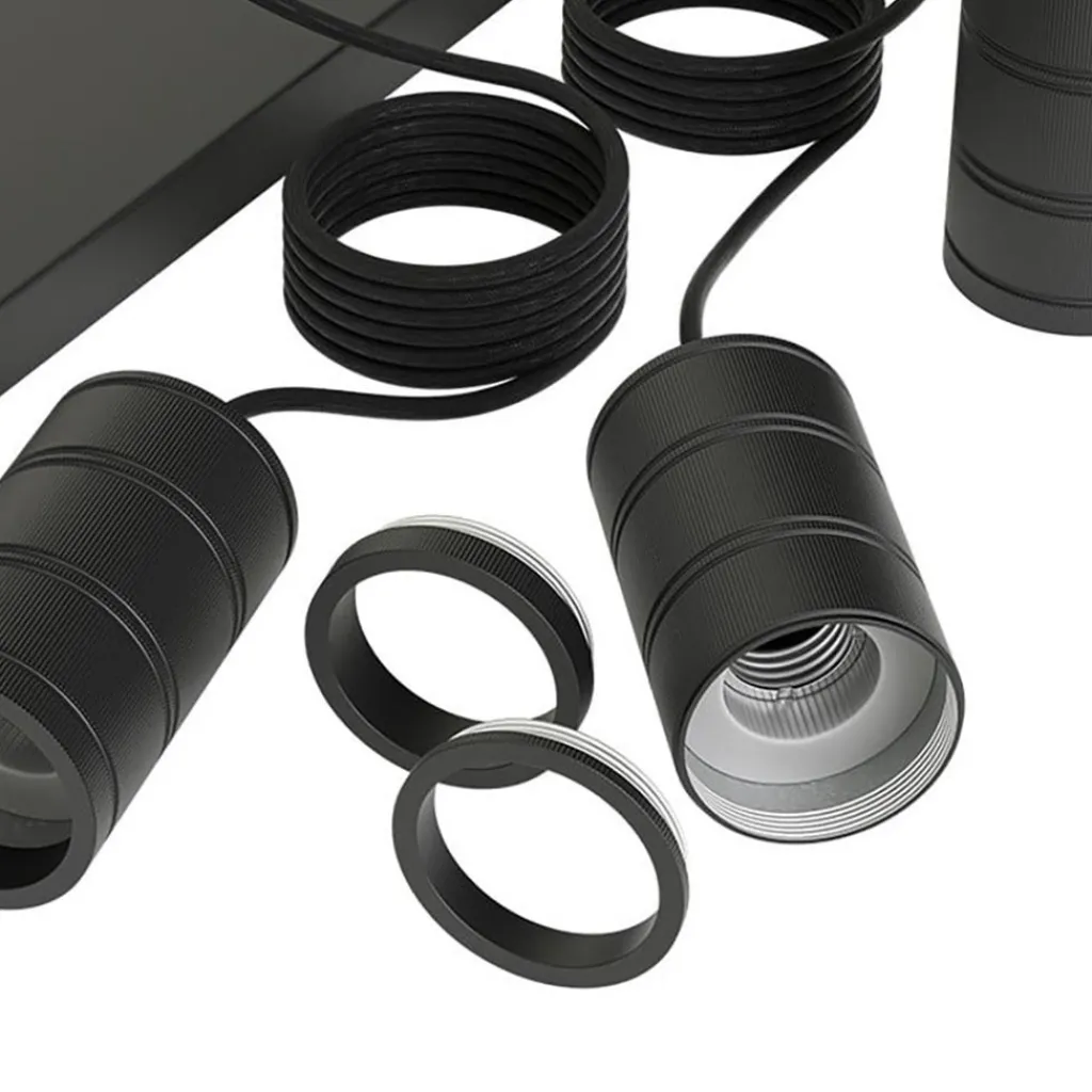 Straluma Calex multipendel 3-lichts balk E27 pendels zwart> Calex|Keukenverlichting