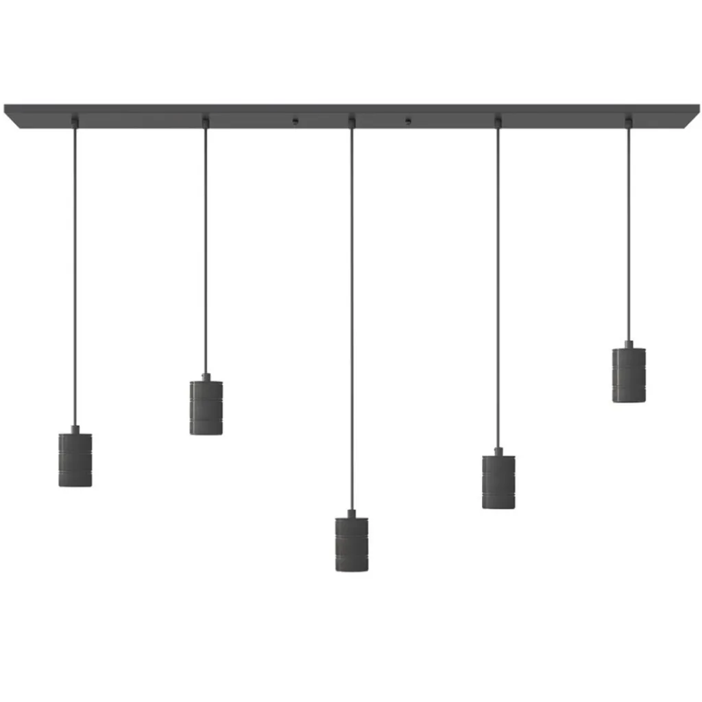 Straluma Calex multipendel plafondbalk 5-lichts E27 pendels zwart> Keukenverlichting|Eetkamerverlichting