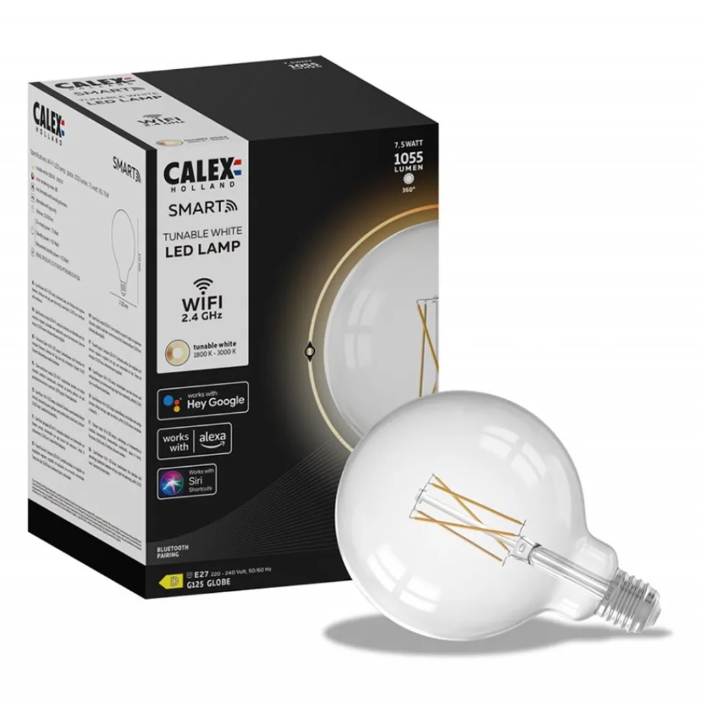Straluma Calex Smart Home E27 LED filament helder Globe G125> Smart lampen|Calex