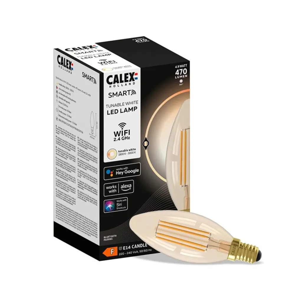 Straluma Calex Smart Kaars B35 Gold> Smart lampen|Calex