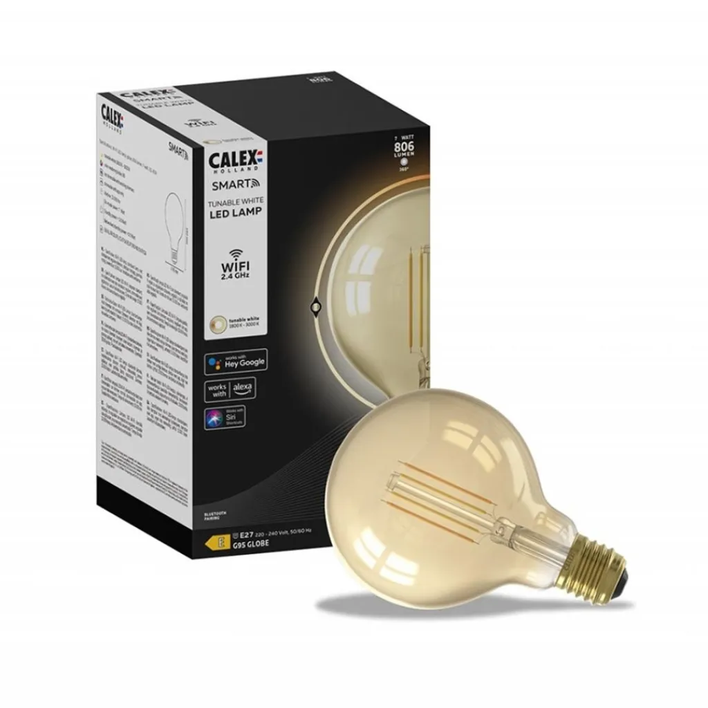 Straluma Calex Smart LED Filament Gold Globe G95> Smart lampen|Calex