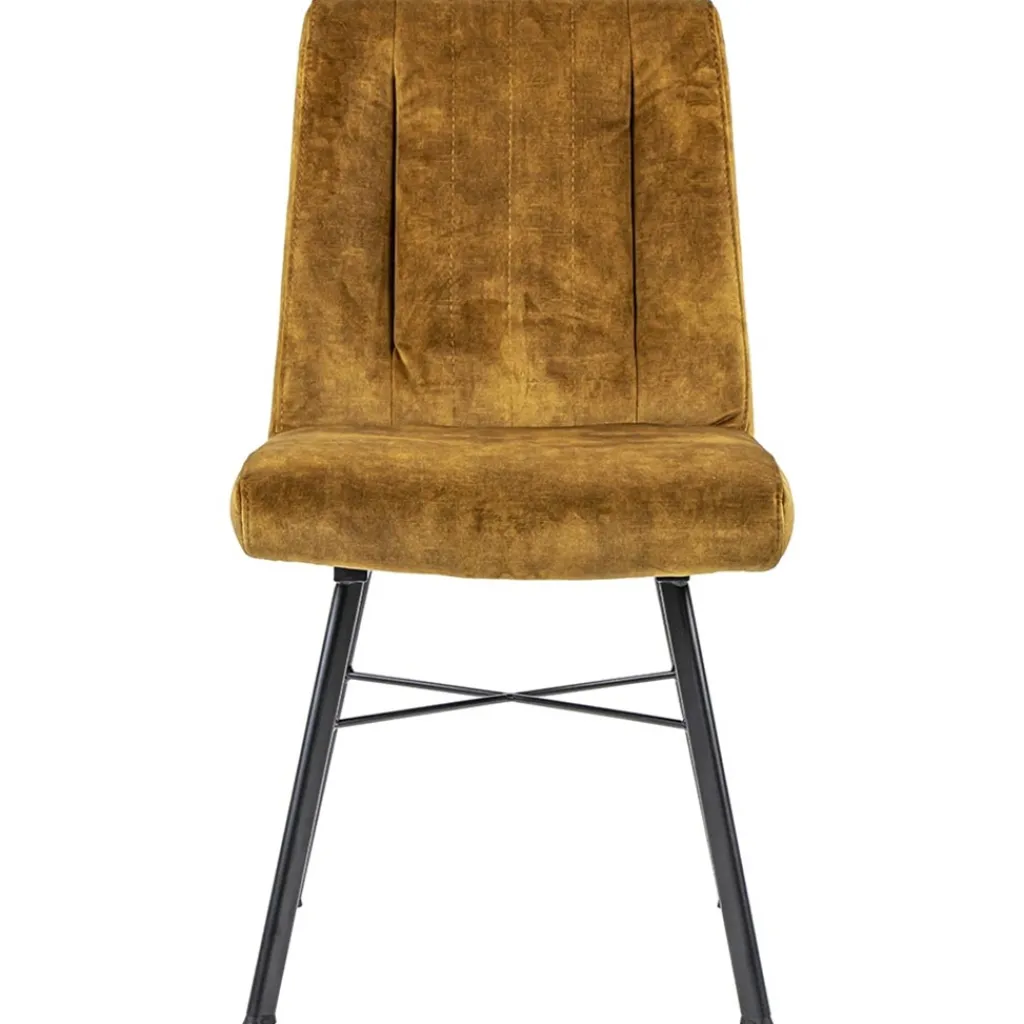 Straluma Chique eetkamerstoel velours goud> Eetkamerstoelen