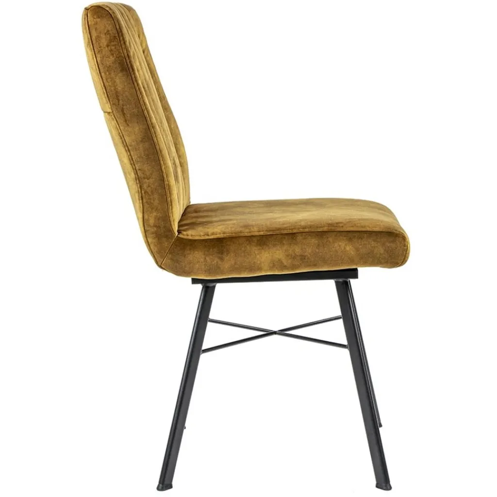 Straluma Chique eetkamerstoel velours goud> Eetkamerstoelen